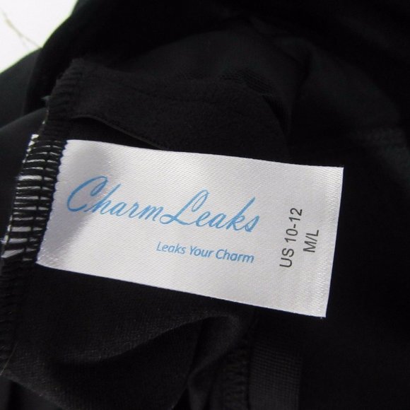 Charm Leaks Black One Piece Swimsuit Size 10 12 - Picture 4 of 6